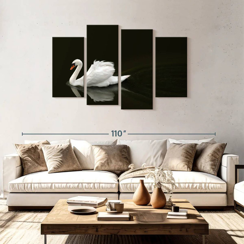 White Swan Elegance, 48" H x 75" W