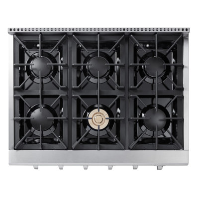 Plaque de cuisson au gaz 36 po avec 6 brûleurs