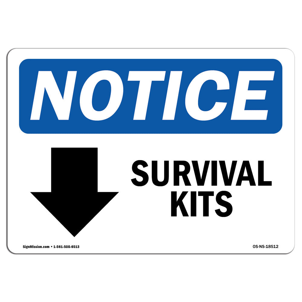 SignMission Survival Kits Down Arrow Sign | Wayfair