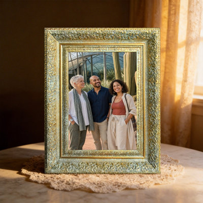 Cadre photo intemporel 3 pièces 8 "x 10" doré antique pour présentation de photos de mariage