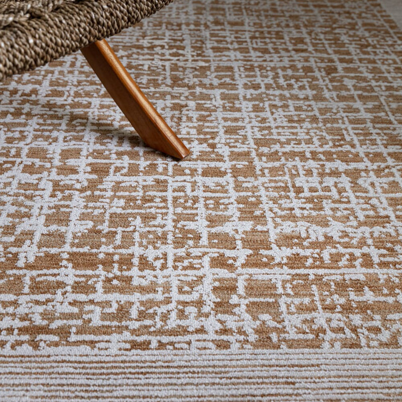 Rectangle Abstract Dhurrie, Beige, Rectangle 120 x 160 cm