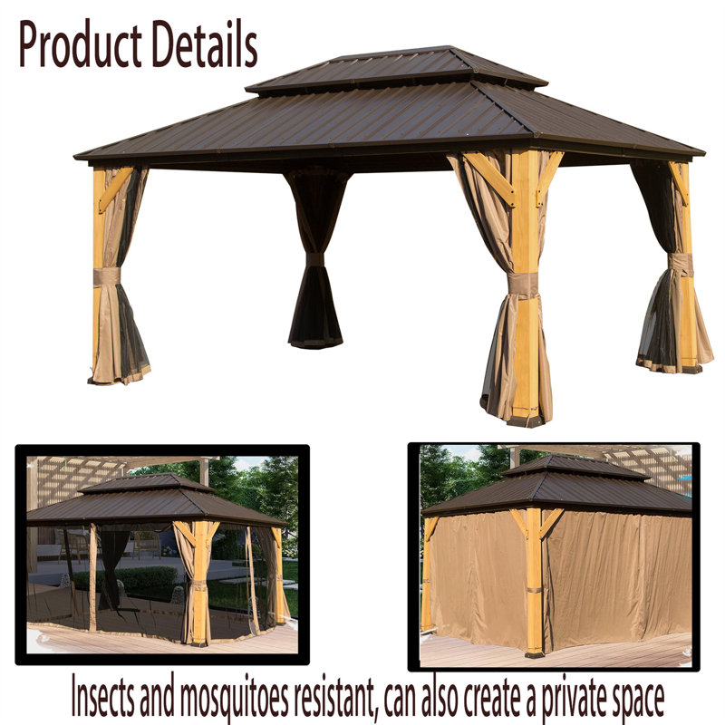 Aluminum Gazebo, 122" H x 190" W x 143" D