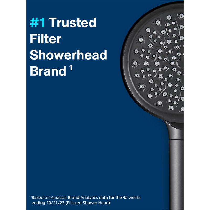 Matte Black Handheld 6-Spray Wall Mounted Shower Head