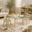 Ensemble de table d'activités en bois pour enfants avec 2 chaises en forme de paresseux, mobilier de jeu et d'étude pour tout-petits au design animalier mignon