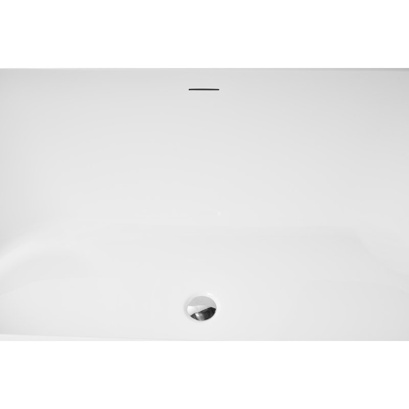 Free Standing Tub 59" x 29.5" Deep Soaking Bath Tub Acrylic Freestanding Bathtub A25 Soaking Tub