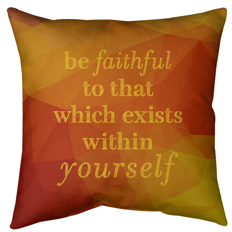  Coussin de sol Gemstone Be Faithful to Yourself, 40 po x 40 po, Jaune ambre
