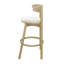 Tabourets de bar ronds à coussin (frêne naturel et beige)-649537675