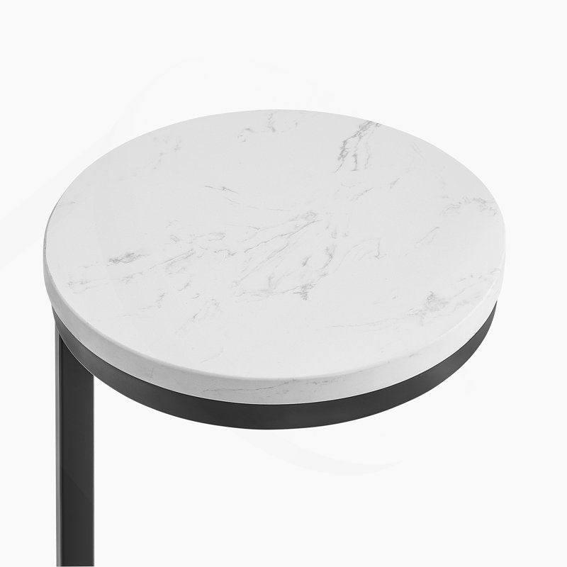 Table d'appoint ronde avec pieds en métal