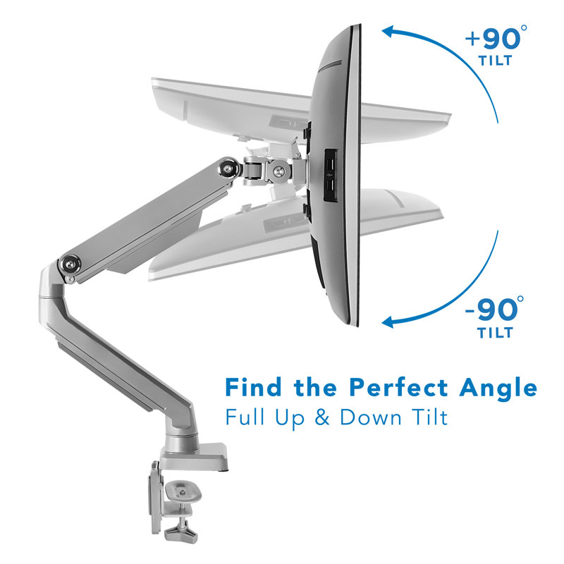 Adjustable Aluminum and Steel Single Monitor Arm Mount
