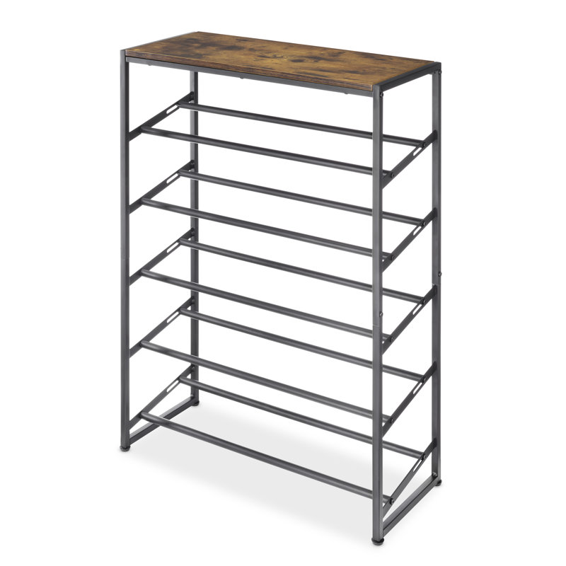 Modern Industrial 5-Tier Adjustable Shoe Rack