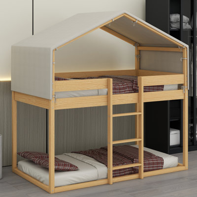 Wood Bunk Bed With Tent