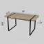 Table de salle à manger 59 po en bois aggloméré rectangulaire industriel moderne de 59 po pour 4 à 6 personnes, plateau de table en bois d'ingénierie de 1,5 po d'épaisseur et pieds rectangulaires noirs en métal, utilisés pour la maison et la cuisine