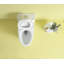 Siège de toilette allongé en plastique à fermeture silencieuse avec housse de siège, fixation rapide-114382026