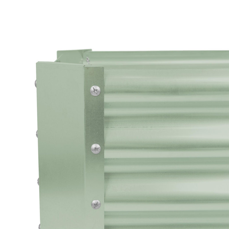 Harbour Housewares - Square Galvanised Steel Raised Garden Bed Planters - Set of 2, 30cm H x 120cm W x 60cm D, Green