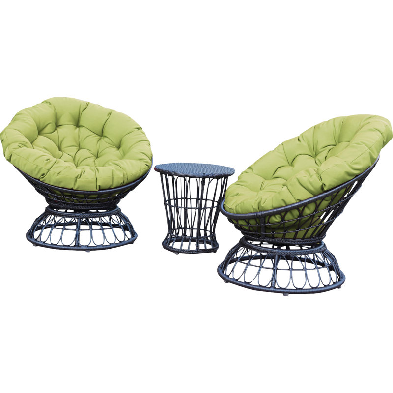 Barrigan 2 - Person Patio Conversation Set with Cushions, Sage Green