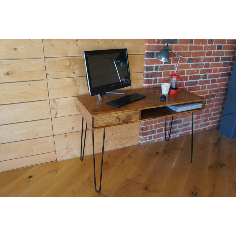 Palumbo Solid Wood Iron Writing Desk