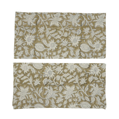 Fabdivine 18X18 Inch Block Print Table Napkin – Perfect for Formal and Casual Dining, Manikarnika, Light brown