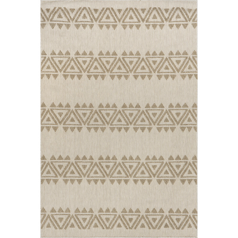 Tapis intérieur / extérieur Lorri Tribal, Rectangle 5 pi 3 po x 7 pi 7 po