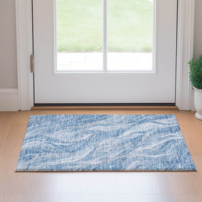 Premium Machine Washable Prisco Blue Rug