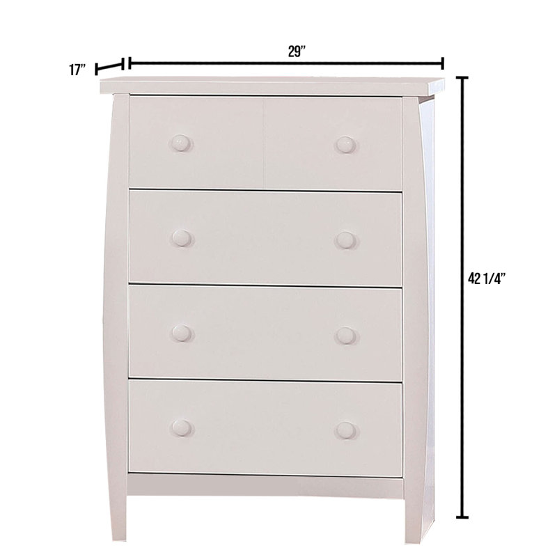 Commode 4 tiroirs Aras, Blanc