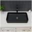 Lavabo de salle de bain vasque rectangulaire en céramique noire 24 po x 13,5 po