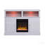 Console 70 po pour salle multimédia avec foyer et chauffage - noyer blanc