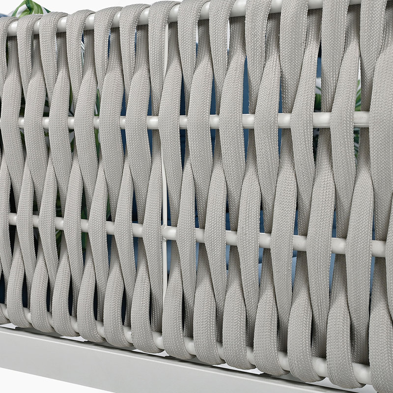 Outdoor Patio Sunbed With Curtains, High Com Fort, Suitable  For Multiple Scenarios, Blue