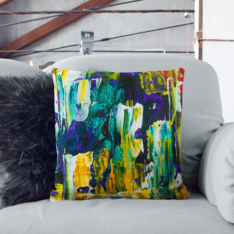 Abstract Square Cushion, 40 x 40 cm, White