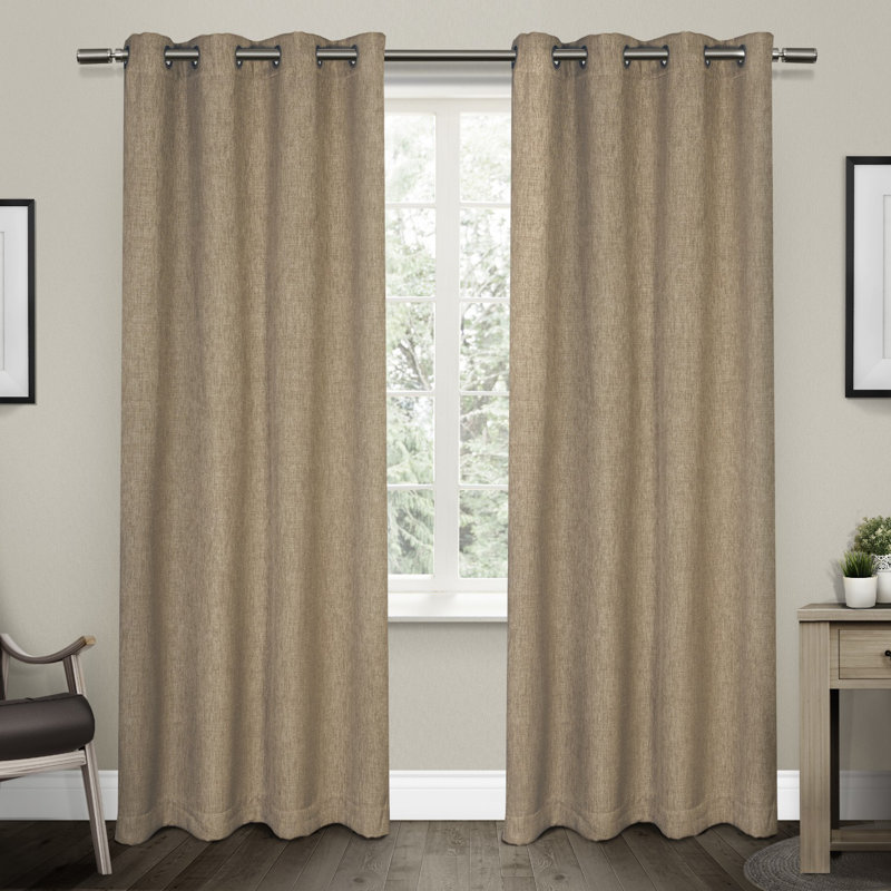 Champlain Room Darkening Curtain Pair, 52"W x 96"L, Natural