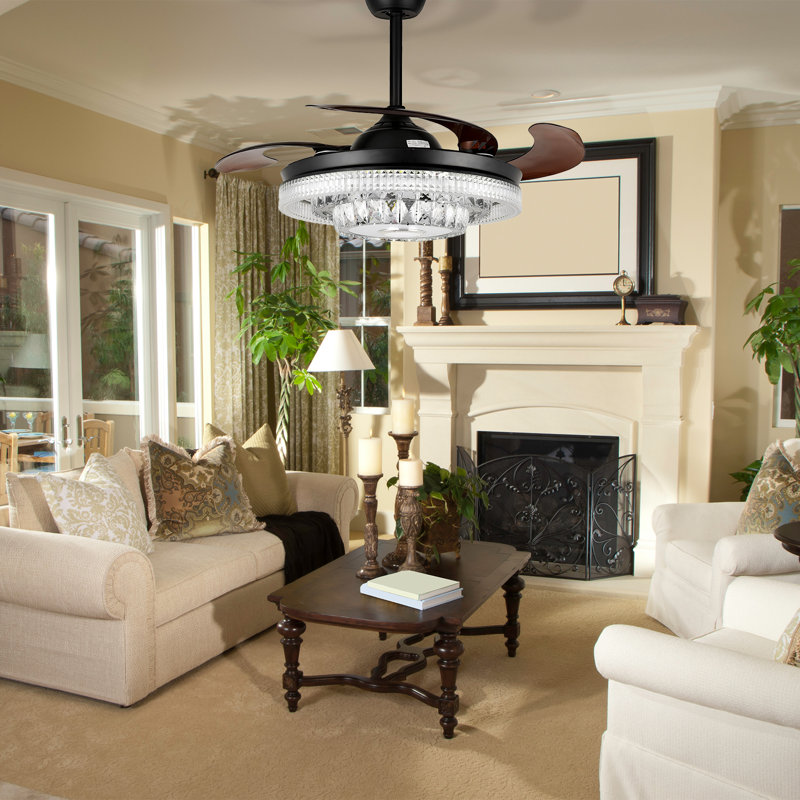 Ventilateur de plafond Bluetooth Higginson de 42 po avec lumières DEL à intensité variable et lecteur de musique