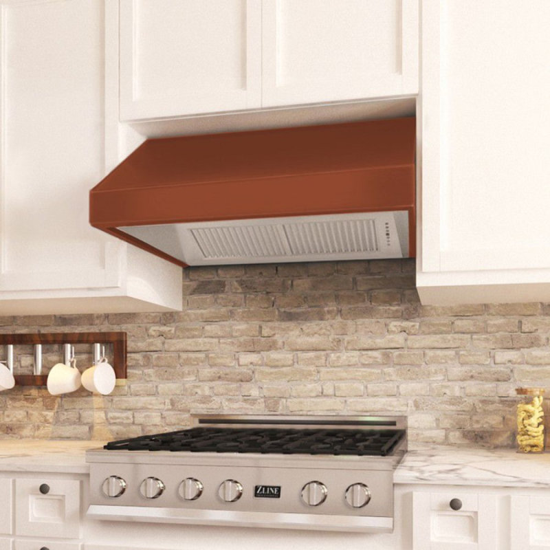 ZLINE 30" Fingerprint Resistant Stainless Steel Convertible Vent Under Cabinet Range Hood (8685S-30), Copper, 36"