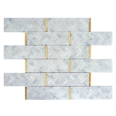 Natural 3" x 3" Natural Stone Brick Joint Mosaic Wall Tile