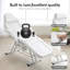 Fauteuil de massage professionnel avec hauteur réglable et tabouret hydraulique pour la beauté, le coiffeur et le spa, blanc-979466459