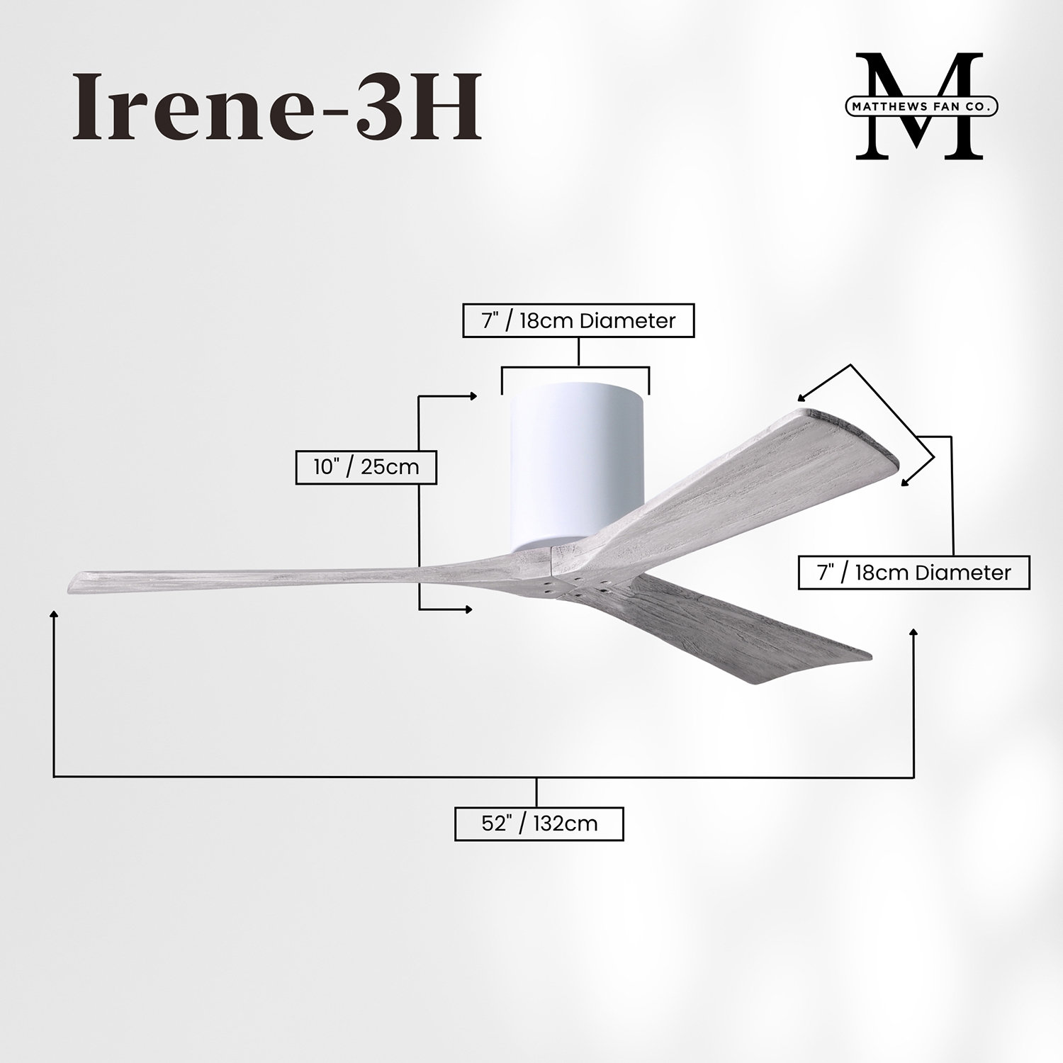 Olivier 72" Ceiling Fan, Gloss White, Barn Wood Tone, 52"