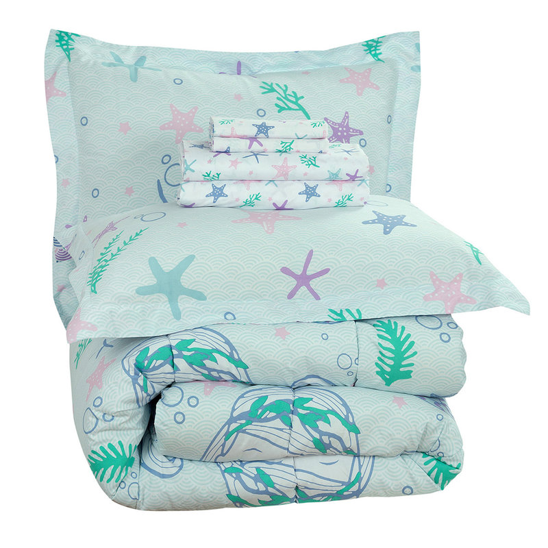 Mermaid Room Collection Comforter Set, Twin Comforter + 4 Additional Pieces