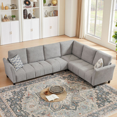 "102.56" Wide Reversible Sectional Sofa with Corner Lounge Seat