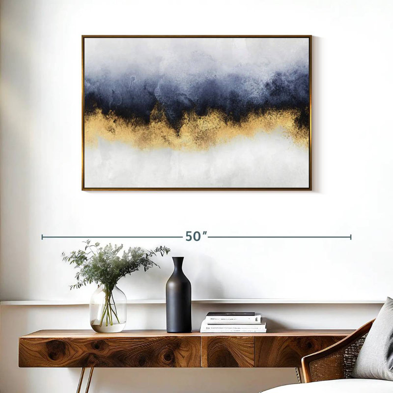 Ciel I, Cadre flottant doré, 37 po x 25 po