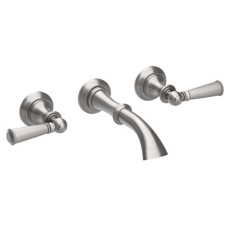 Sutton Wall Mount Bathroom Faucet, Stainless Steel