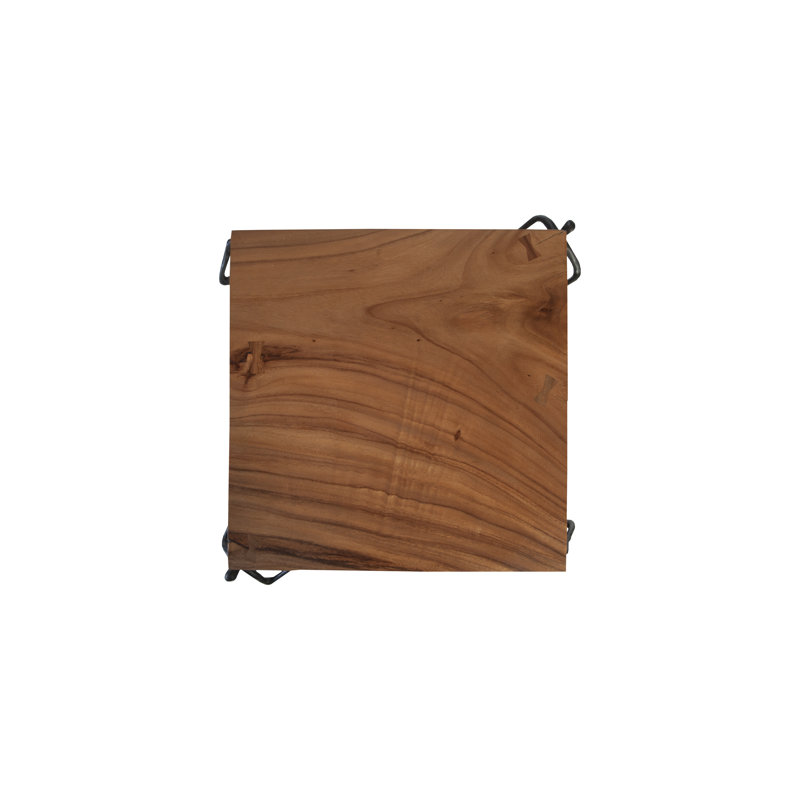 Atlas Side Table, Chamcha Wood/Metal, Natural