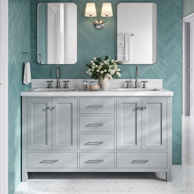  Ensemble de meuble-lavabo double 61 "