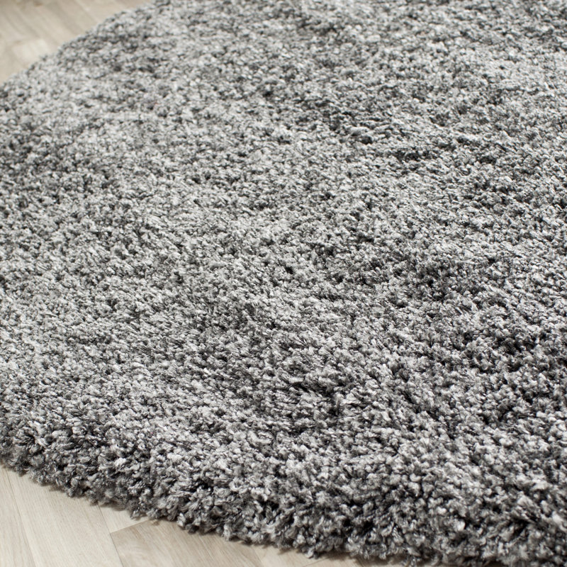 Delane Dark Gray Area Rug, Round 9'