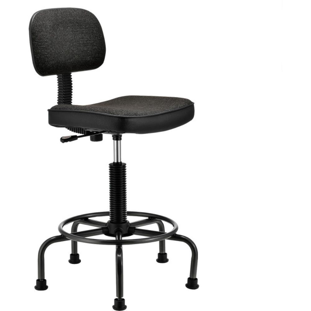 Interion Backed Adjustable Height Ergonomic Industrial Stool with