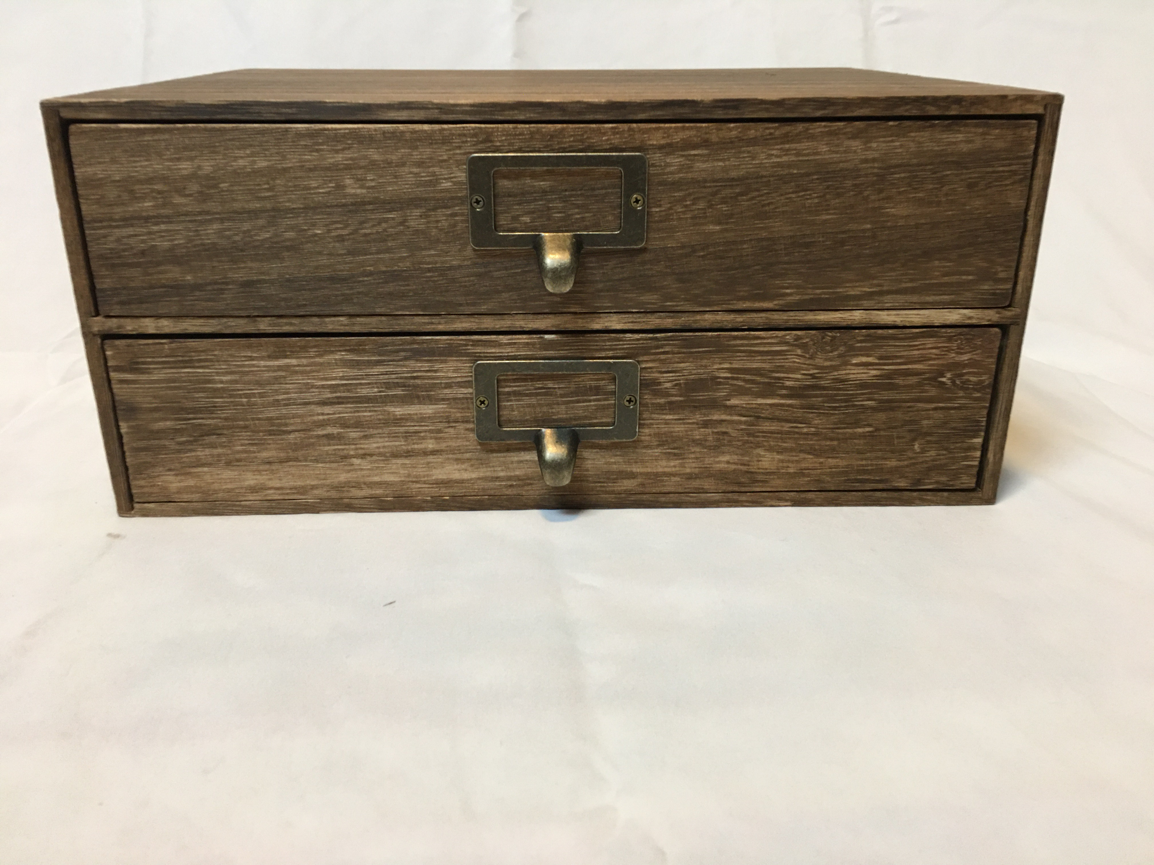 Loon Peak® Serafina Office Desk Organizer Wooden 2 Drawer Paper Holder