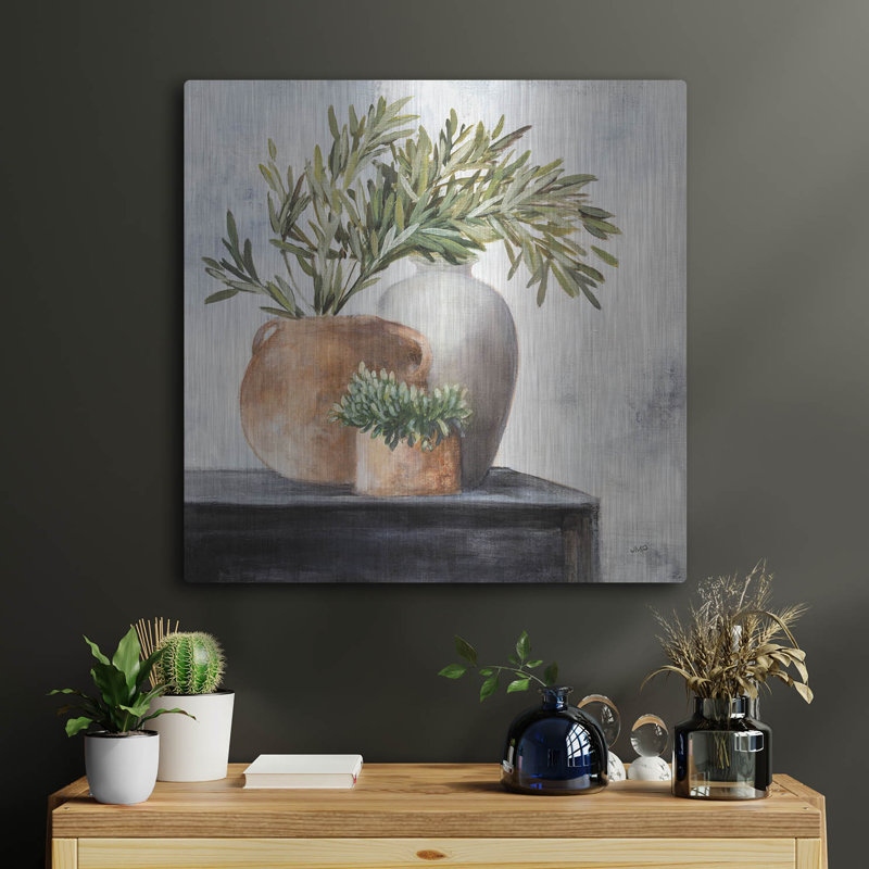 «Calm Still Life Dark 1» par Julia Purinton, art mural en métal, H 24 po x l 24 po