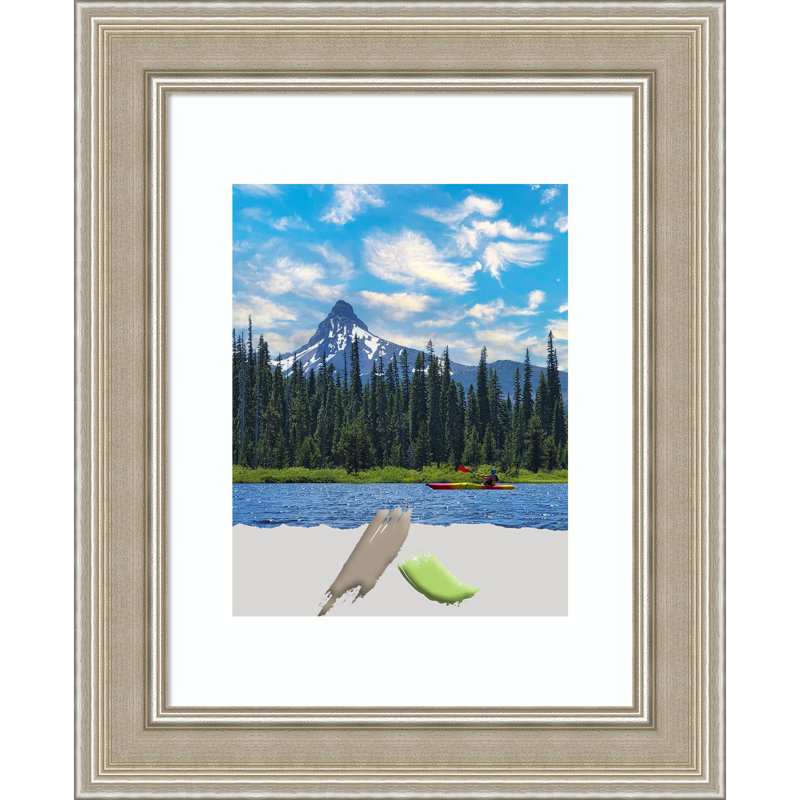 Asharee Silver Wood Picture Frame with Mat, 11" x 14"
