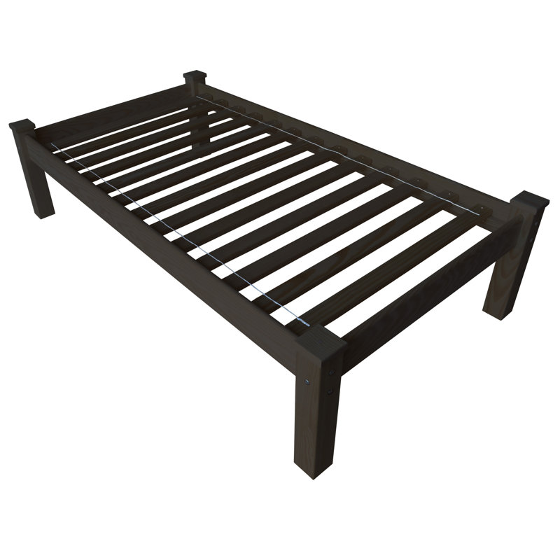 Dark Brown Solid Wood Twin Bed Frame