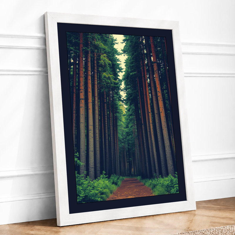 Path Through The Pines Scandinavian - Print, A4 - 29.7 x 21.0 cm, White
