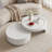 Round Nesting Coffee Table Sets with Storage Drawer Tempered Glass Tabletop for Home Living Room
