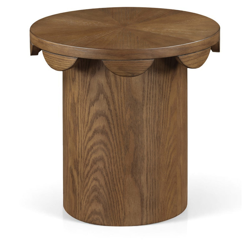 Dahlia Oak Veneer End Table, Brown