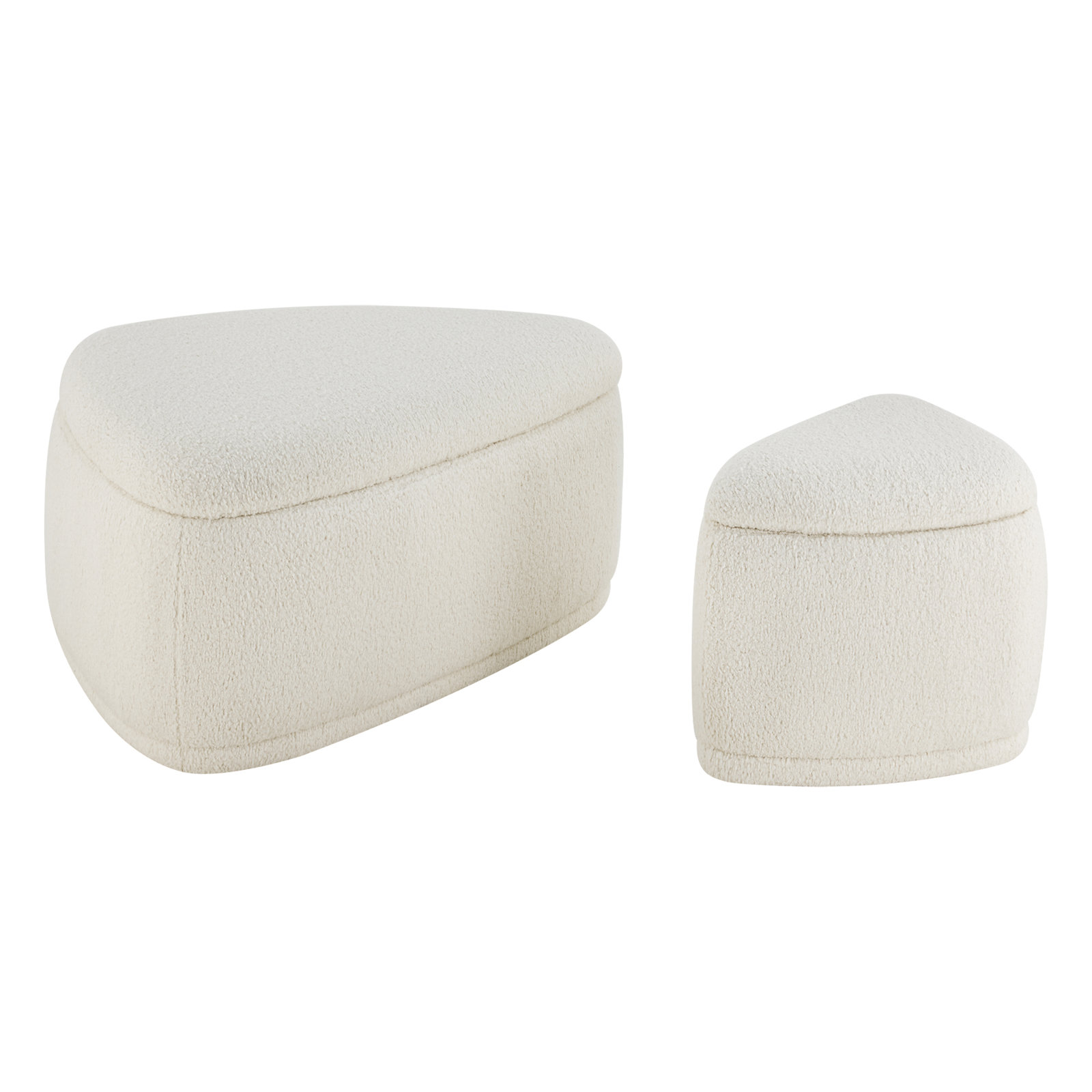 Adna 44" Ottoman Set, Aries Cream Sherpa